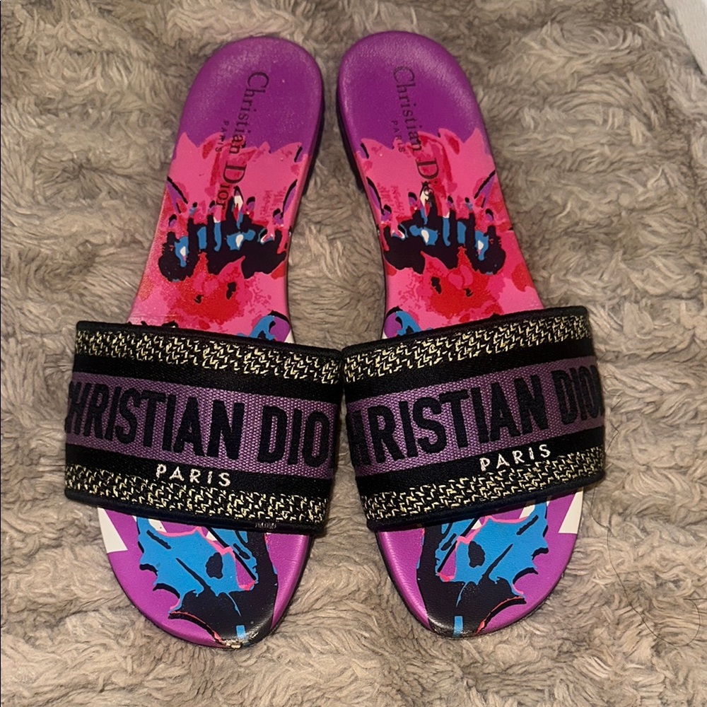 Christian Dior Pink and Black Slides